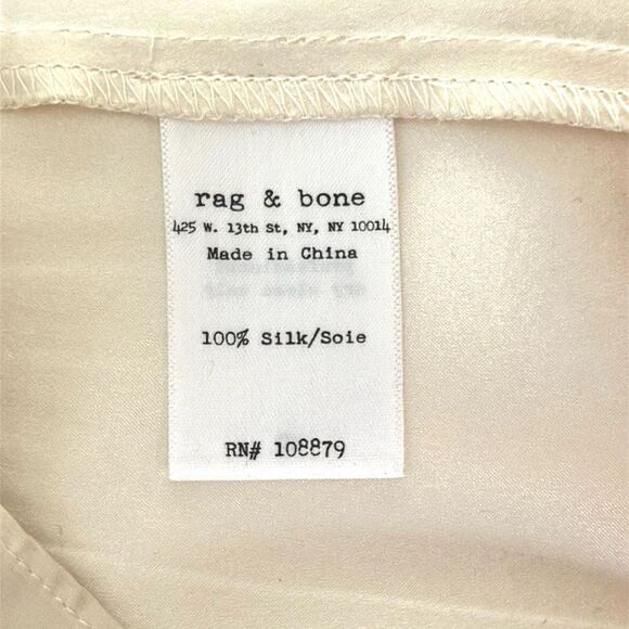 Rag & Bone Silk Layered Top Sleeveless Black Ivory Adjustable Strap Excellent 2 - Picture 12 of 13